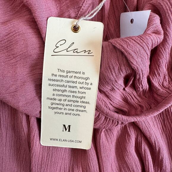 Elan Mauve Pink Strappy Mini Flowy Crinkle Cover Up Sundress – Size Medium NEW - Picture 11 of 12